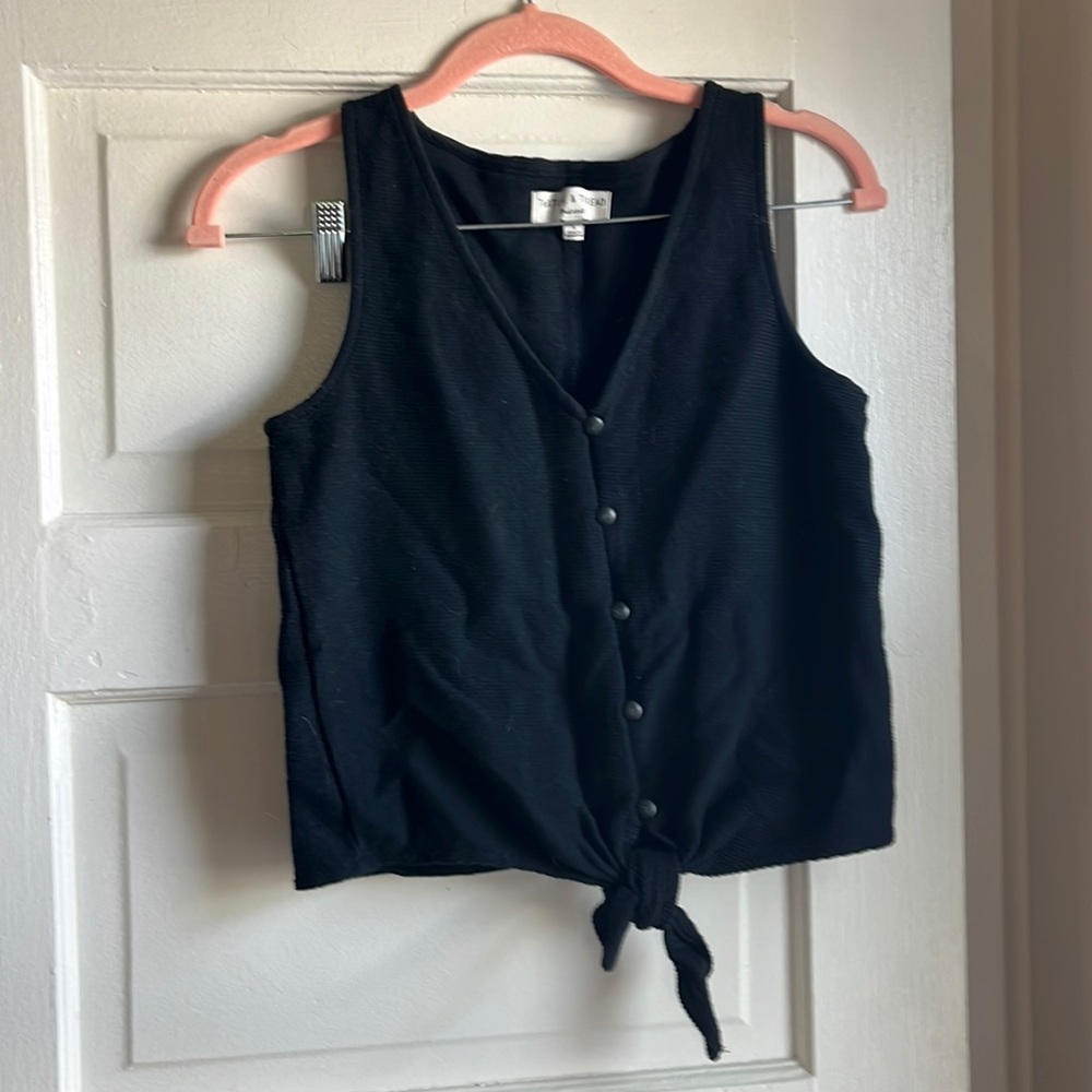 Madewell cotton tie front tank Texture and Thread line